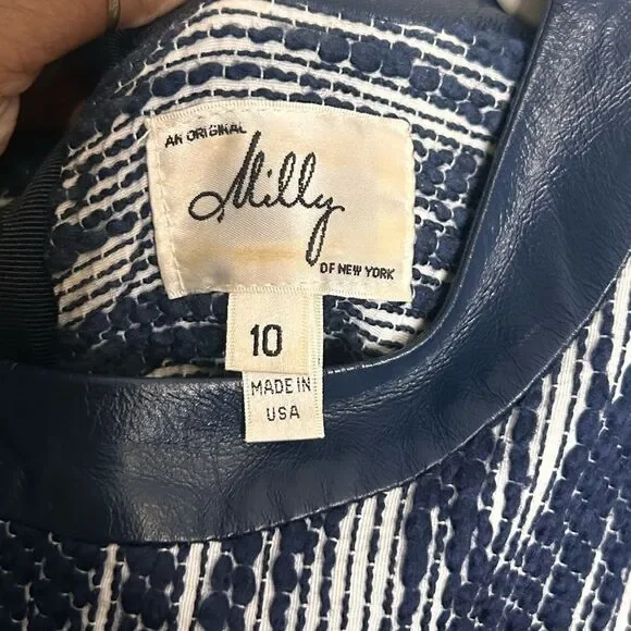 Milly Tweed Leather Trim Dress - Picture 6 of 6